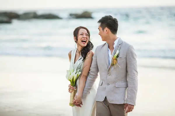 after wedding ceremony photo session on the beach